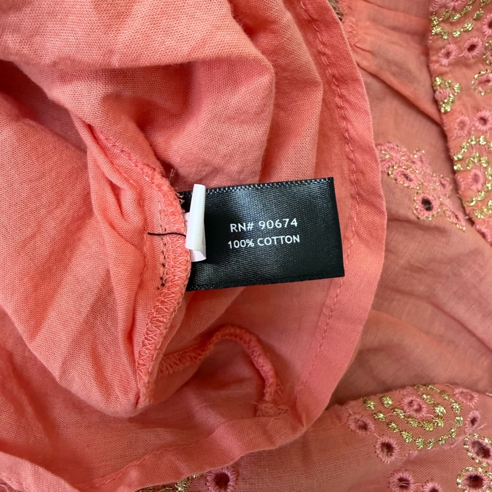 Boston Proper Coral Maxi Skirt with Embroidery - Picture 6 of 9